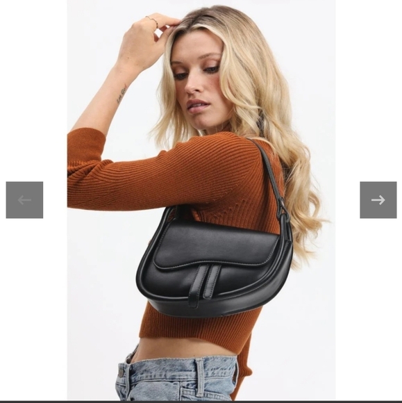 URBAN EXPRESSIONS ARLO . NWT  saddle bag. Crossbody.  Black vegan leather. - Picture 1 of 13